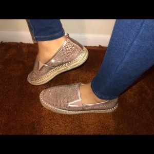 Sparkly pink slide on shoes